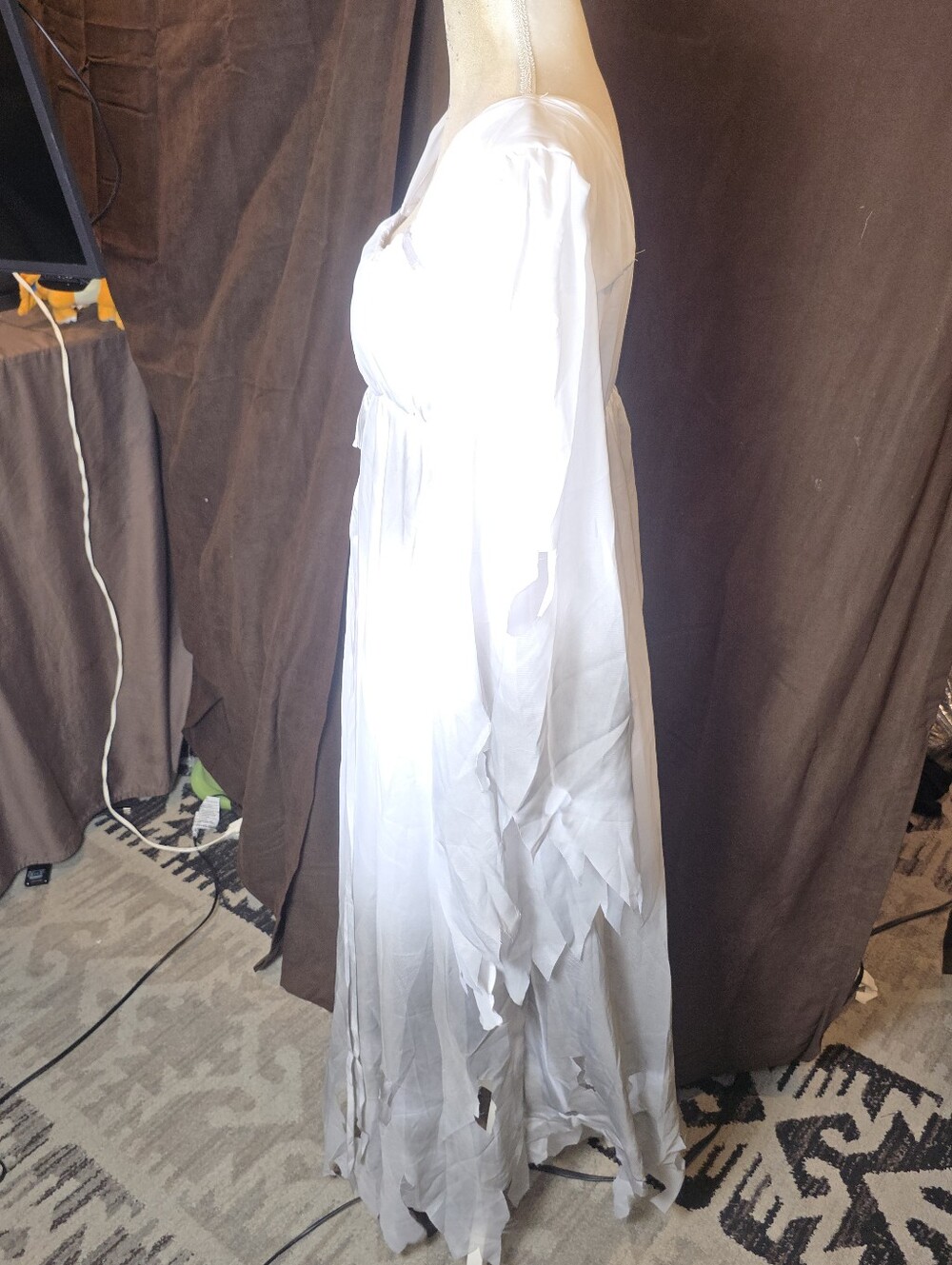EraSpooky Womens L Gossamer Ghost Costume White Victorian Gothic Halloween - Picture 6 of 14
